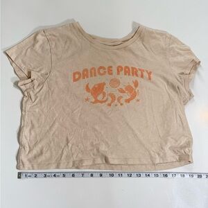 Aerie “Dance Party” Cropped Graphic Tee – Size L